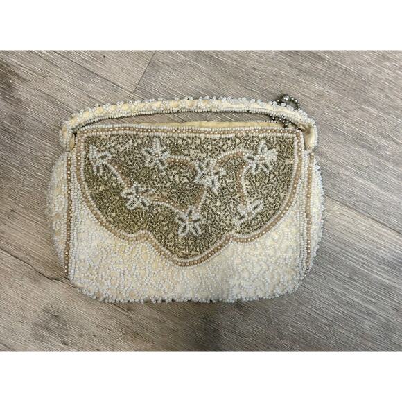 Beautiful Vintage Clutch Beaded Evening Bag Handmade in Belgium Satchel Prom - Picture 2 of 6